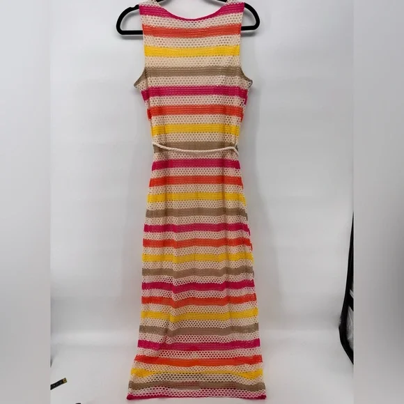 Tacera Maxi Women's Maxi Dress Size Small Knit Crochet Stretch striped - Picture 7 of 7